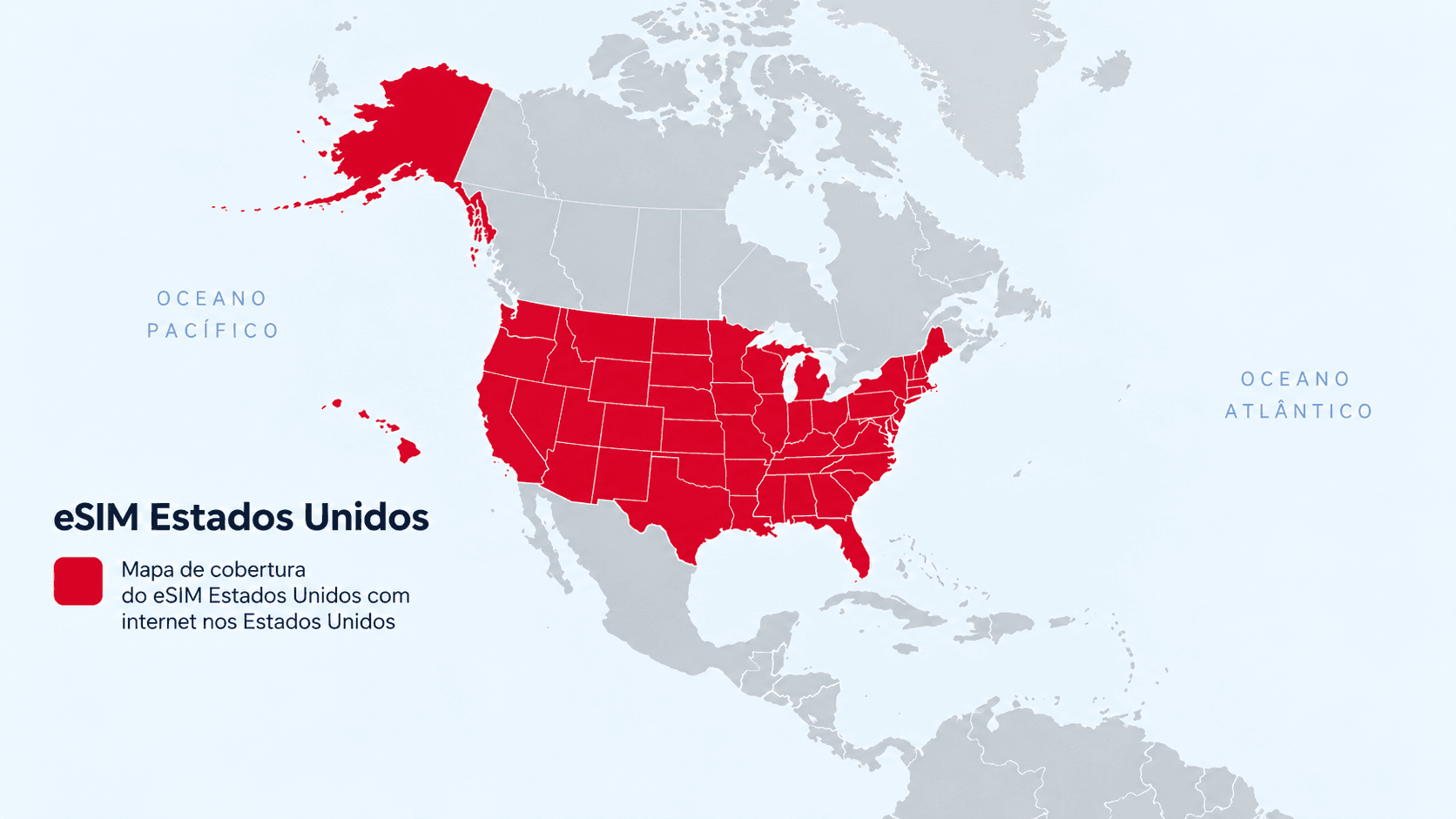 Mapa de cobertura dos Estados Unidos
